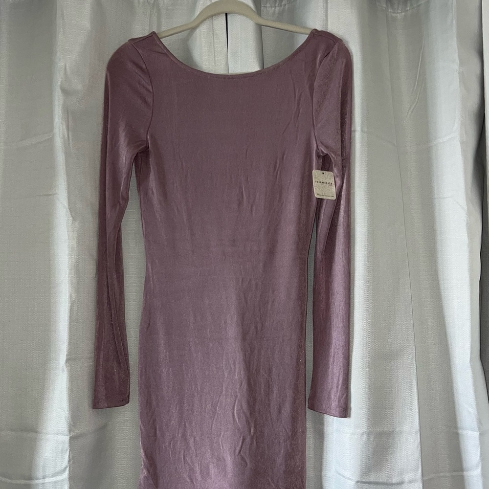 NWT Free People Elegant Mauve Long Sleeve Dress